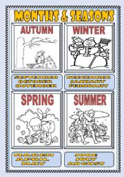 English Worksheet: MONTHS and SEASONS POSTER