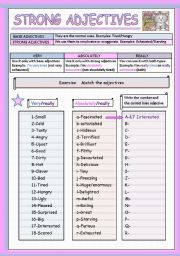 English Worksheet: STRONG ADJECTIVES