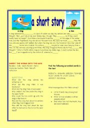 English Worksheet: a short story