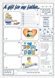 English Worksheet: A GIFT FOR MY FATHER...
