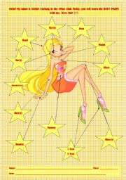 English Worksheet: Body Parts with Stella from the Winx