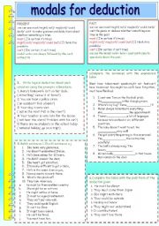 English Worksheet: modal verbs