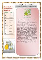 English Worksheet: the frog princess and the simple past