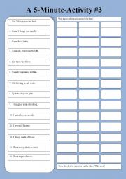 English Worksheet: A 5-Minute-Activity #3
