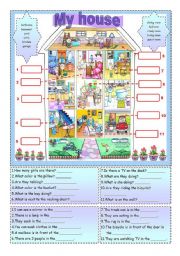 English Worksheet: My house