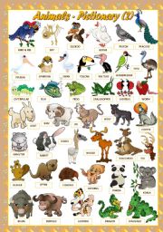 English Worksheet: ANIMALS - PICTIONARY(2)