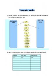 English worksheet: irregular verbs