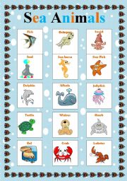 English Worksheet: Sea Animals