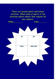 English Worksheet: Leisure Activities