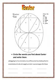 English Worksheet: Easter Egg/ Vocabulary