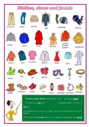 Clothes, shoes, jewels elementary (editable)