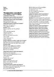 English worksheet: Conjunction Frenzy (Learning through Song)