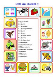 English Worksheet: Likes and Dislikes