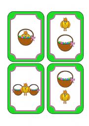 Easter Prepositions Memory Cards with Matching Die and Worksheet (includes 16 cards with 8 images in all, an 8 sided die and a worksheet with 8 questions)