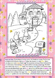 English Worksheet: Easter bunny and friends