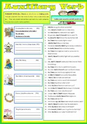 English Worksheet: Auxiliary Verb - Do / Does / Did  (B/W)