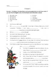 English Worksheet: TEST on future tenses, verb patterns, tourism vocabulary and use of shall. With key.