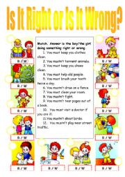 English Worksheet: Is it right or is it wrong 