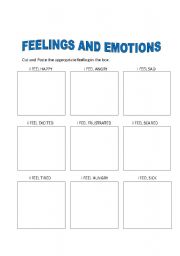 Feelings and Emotions cut outs