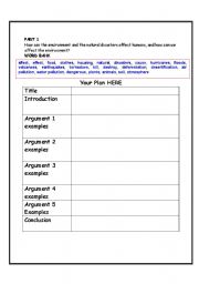 English Worksheet: The world around us. How do we affect the environment, and how does the environment affect us. 