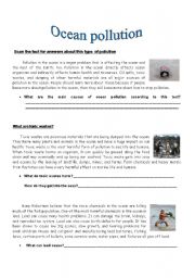 English Worksheet: Ocean pollution