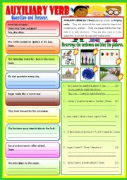 English Worksheet: Auxiliary Verb - (B/W)