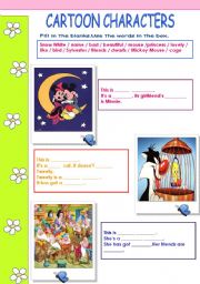 English Worksheet: Cartoon Characters