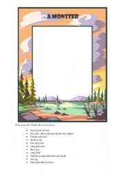 English Worksheet: A monster drawing