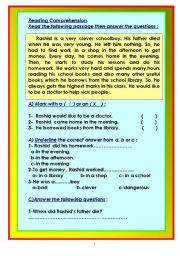 English Worksheet: Reading comprehension tests. 10 tests according to UAE (MOE) criteria.