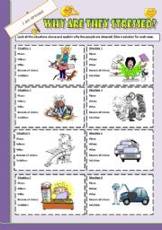 English Worksheet: Speaking cards: Why are they stressed?