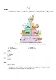 English Worksheet: Food pyramid