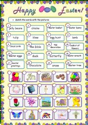 English Worksheet: Easter set 1 - matching exercise