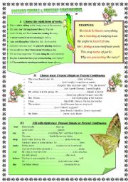 English Worksheet: PRESENT SIMPLE & PRESENT CONTINUOUS PART 2