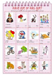 English Worksheet: Has and have for beginners