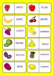 English Worksheet: FRUIT DOMINOE