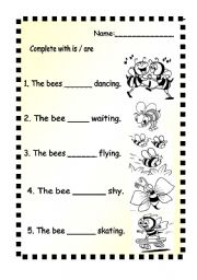 English Worksheet: is    /   are