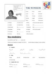 English Worksheet: KIRSTY  AND THE NUMBERS (teaching and practice)