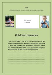 English worksheet: Essay - Childhood memories