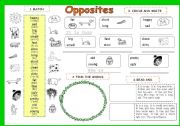 OPPOSITE  ADJECTIVES  3 pages - 6 activities (for beginners) - editable