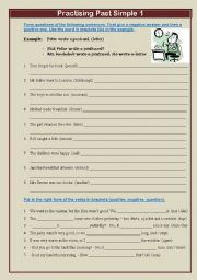 English Worksheet: Practising past simple 1