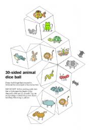 English Worksheet: Animal Dominoes / Matching Follow-Up Dice / Ball Part 1/2 (by blunderbuster)