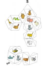 English Worksheet:    	Animal Dominoes / Matching Follow-Up Dice / Ball Part 2/2 (by blunderbuster)