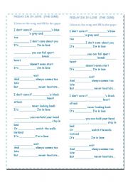 English Worksheet: Friday Im love - The cure
