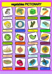 English Worksheet: VEGETABLES PICTIONARY