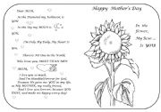 English Worksheet: MOTHERS DAY CARD - CRAFT