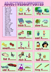 English Worksheet: Adjectives&opposites