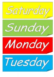 English Worksheet: Days of the week