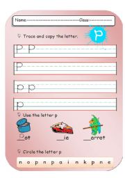 English Worksheet: letter P