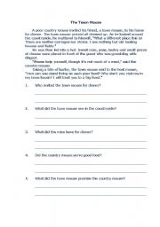English Worksheet: Town Mouse