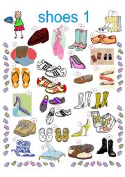 English Worksheet: SHOES 1, 2 PAGES, INCLUDED KEYS